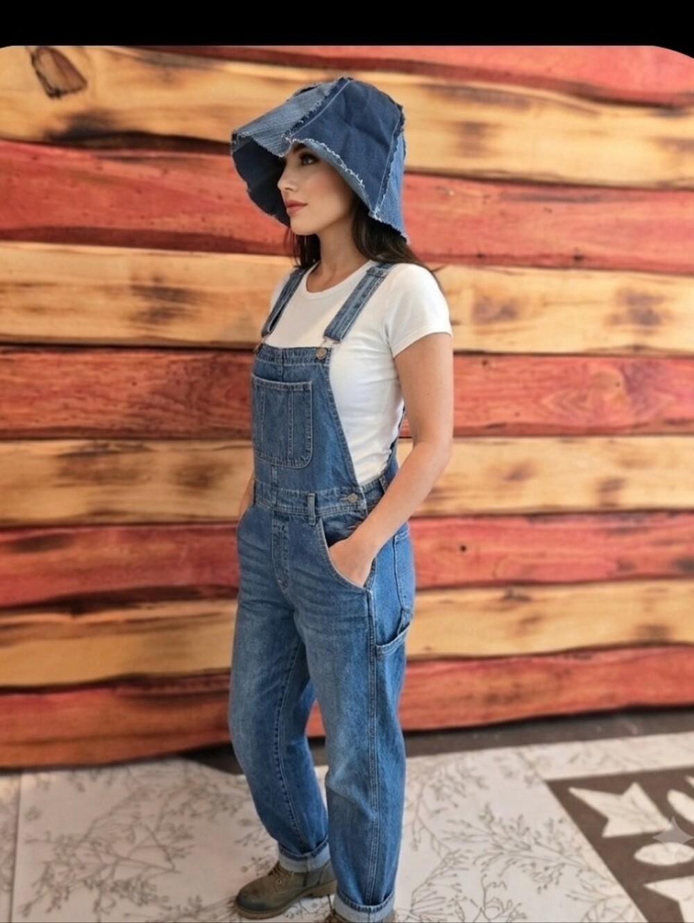 Upcycled Denim Patch "Flop Hat" M-XL Handmade Dont Throw It Out A